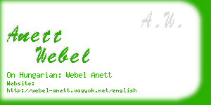 anett webel business card
